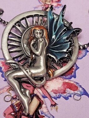 Amy Brown PURRFECT Fairy Cat Kitty FaIry Necklace Pendant Pacific Giftware NEW